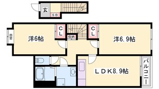 相野駅 徒歩158分 2階の物件間取画像